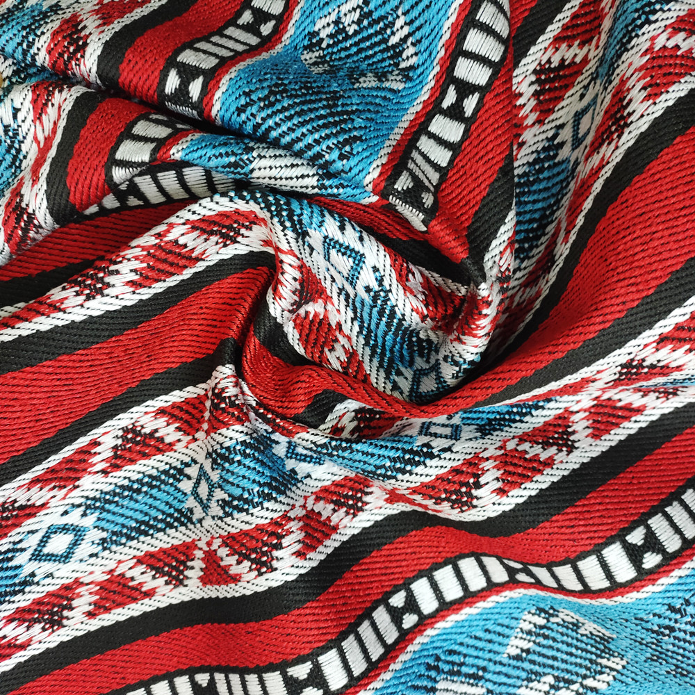 Arabisk stil sadu polyester bomuldsgarn farvet jacquard stof til sofa og taske