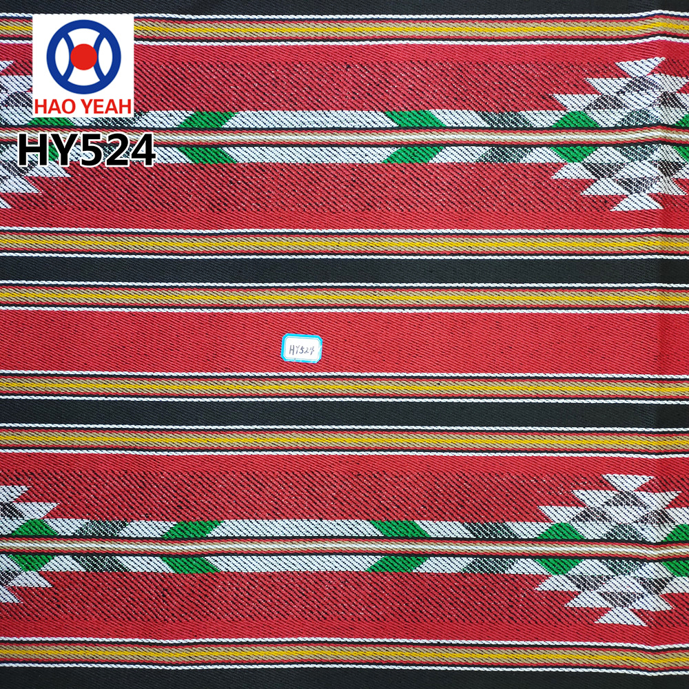 Arabisk stil sadu polyester bomuldsgarn farvet jacquard stof til sofa og taske