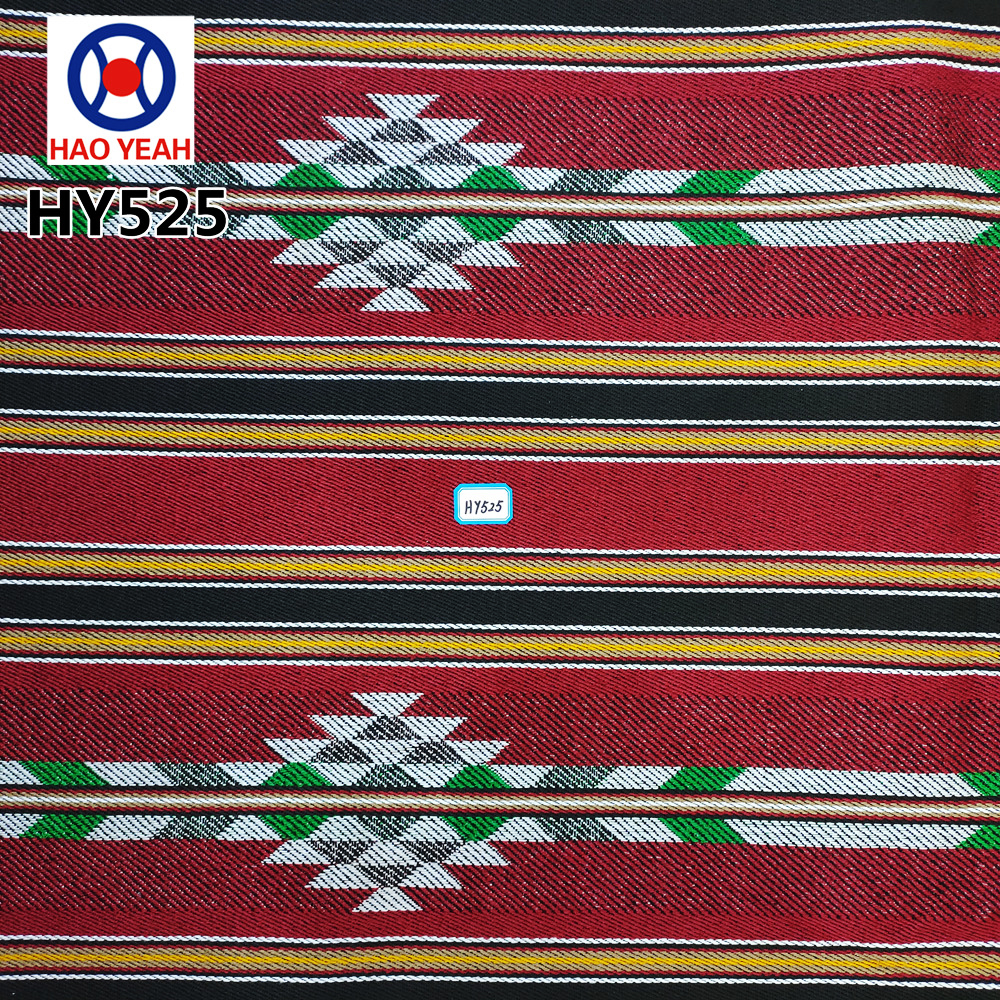 Arabisk stil sadu polyester bomuldsgarn farvet jacquard stof til sofa og taske
