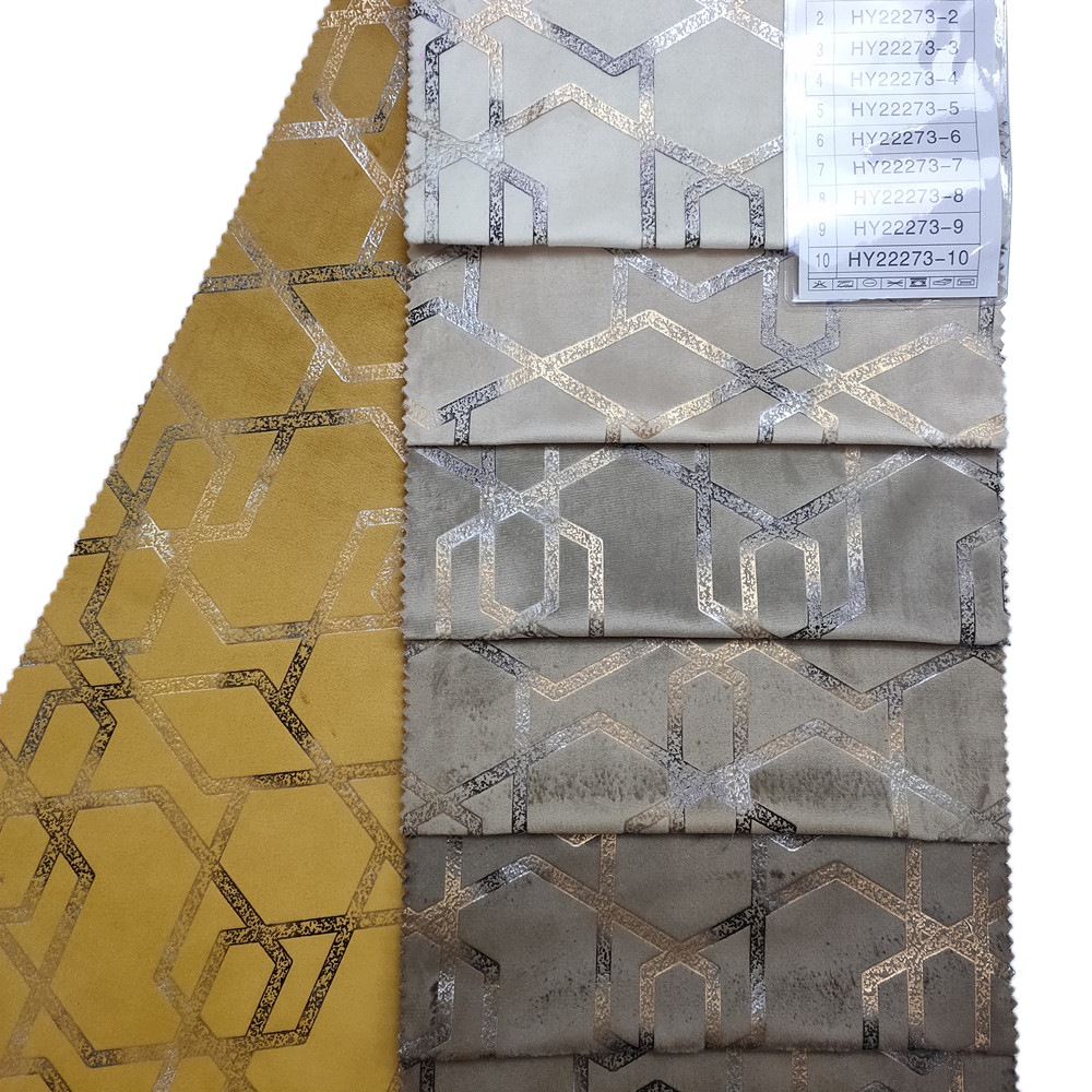 Kreativ geometrisk mønster guld folie print holland fløjl sofa møbler stof