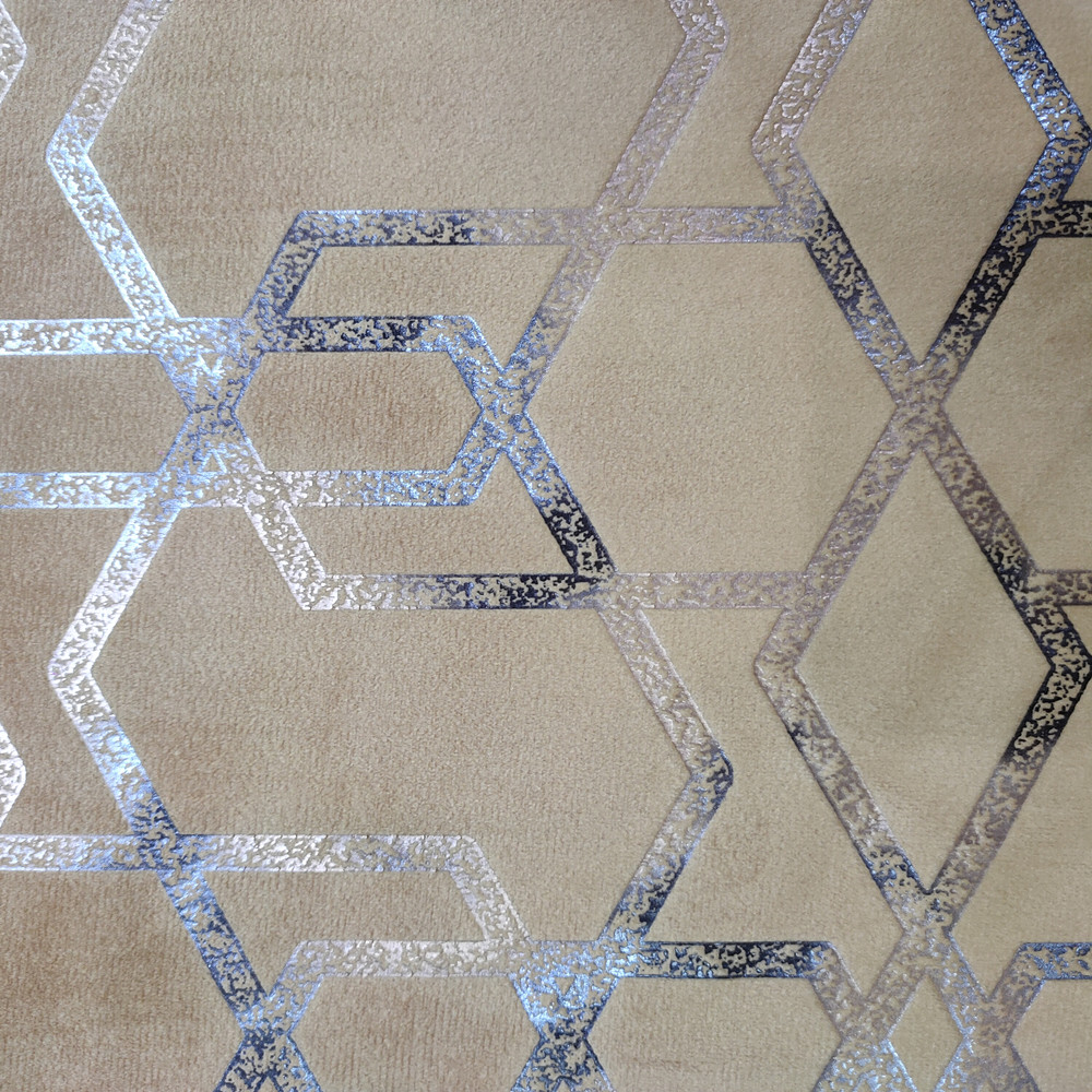 Kreativ geometrisk mønster guld folie print holland fløjl sofa møbler stof